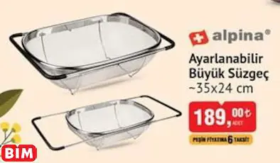 ALPİNA AYARLANABİLİR BÜYÜK SÜZGEÇ ALPİNA AYARLANABİLİR BÜYÜK SÜZGEÇ